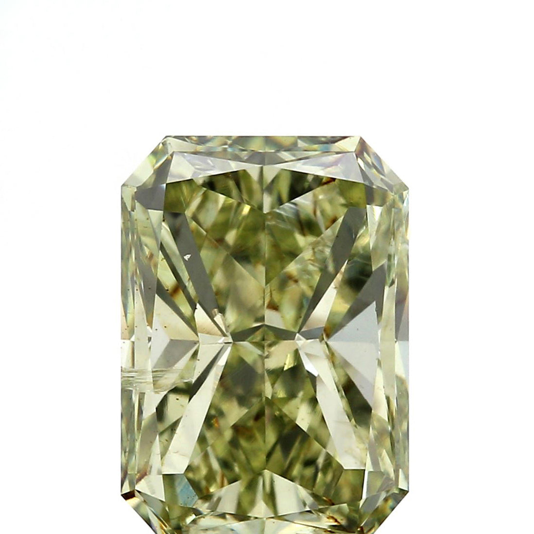 2.04ct | Fancy Intense Yellowish Green/I1 Radiant Shape Brilliant Cut Diamond (GIA) - Modern Rustic Diamond