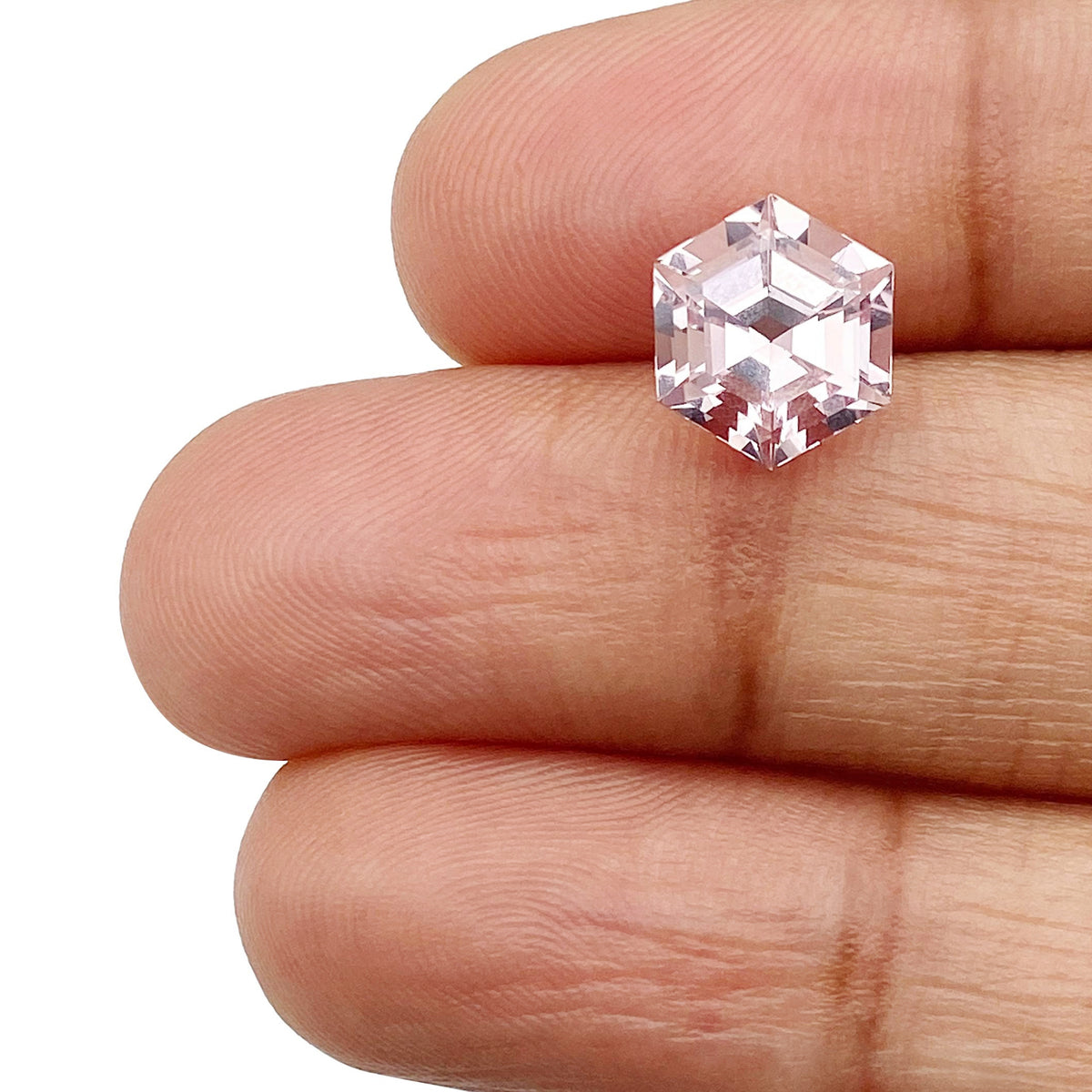 2.04ct |  Hexagon Shape  Morganite - Modern Rustic Diamond