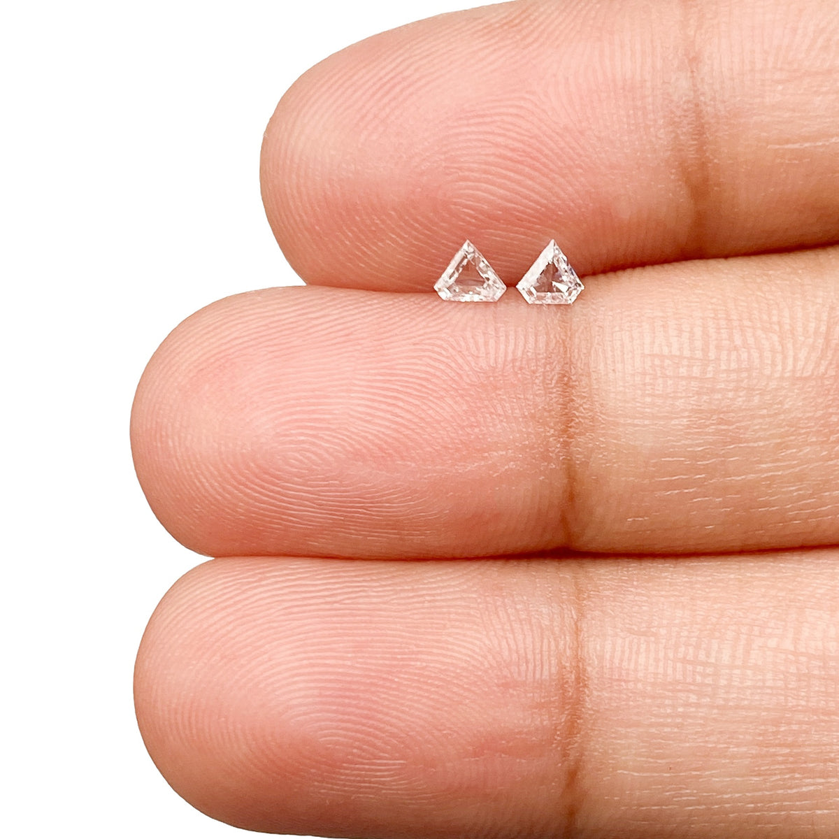 0.17cttw | F-G VS Shield Shape Step Cut Diamond Matched Pair - Modern Rustic Diamond
