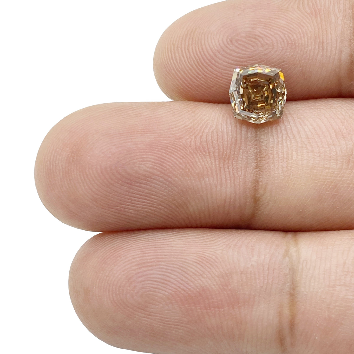 2.05ct | Champagne VVS Octagonal Shape Step Cut Diamond - Modern Rustic Diamond