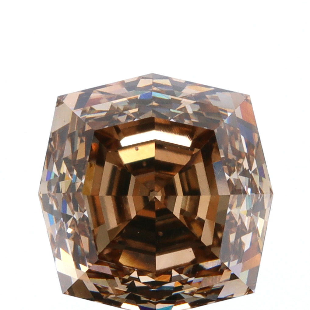2.05ct | Champagne VVS Octagonal Shape Step Cut Diamond - Modern Rustic Diamond