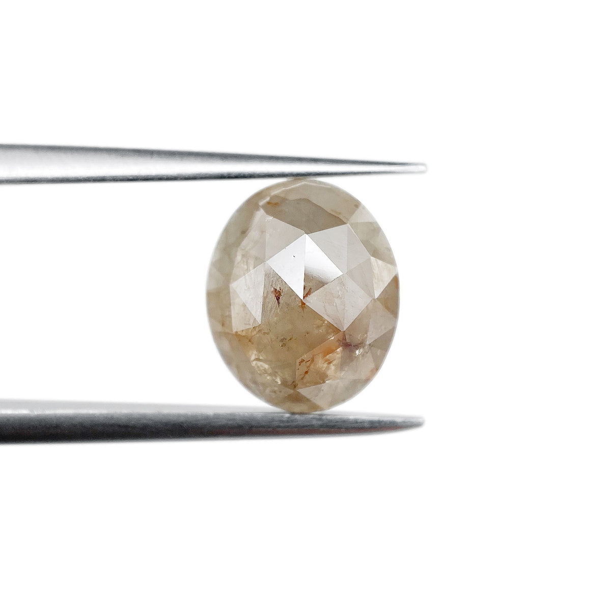 2.08ct | Salt & Pepper Oval Shape Rose Cut Diamond - Modern Rustic Diamond