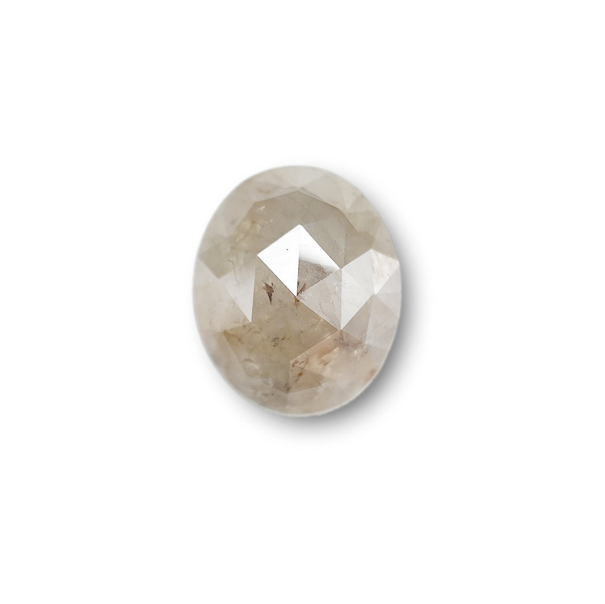 2.08ct | Salt & Pepper Oval Shape Rose Cut Diamond - Modern Rustic Diamond