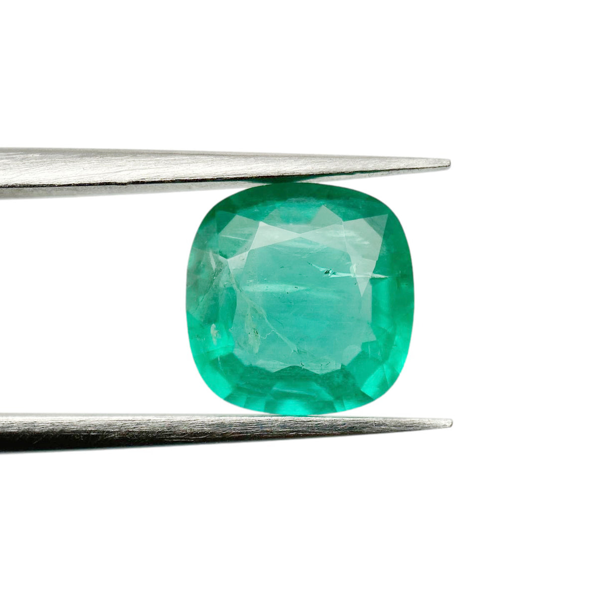 2.09ct | Brilliant Cut Cushion Shape Brazil Emerald - Modern Rustic Diamond