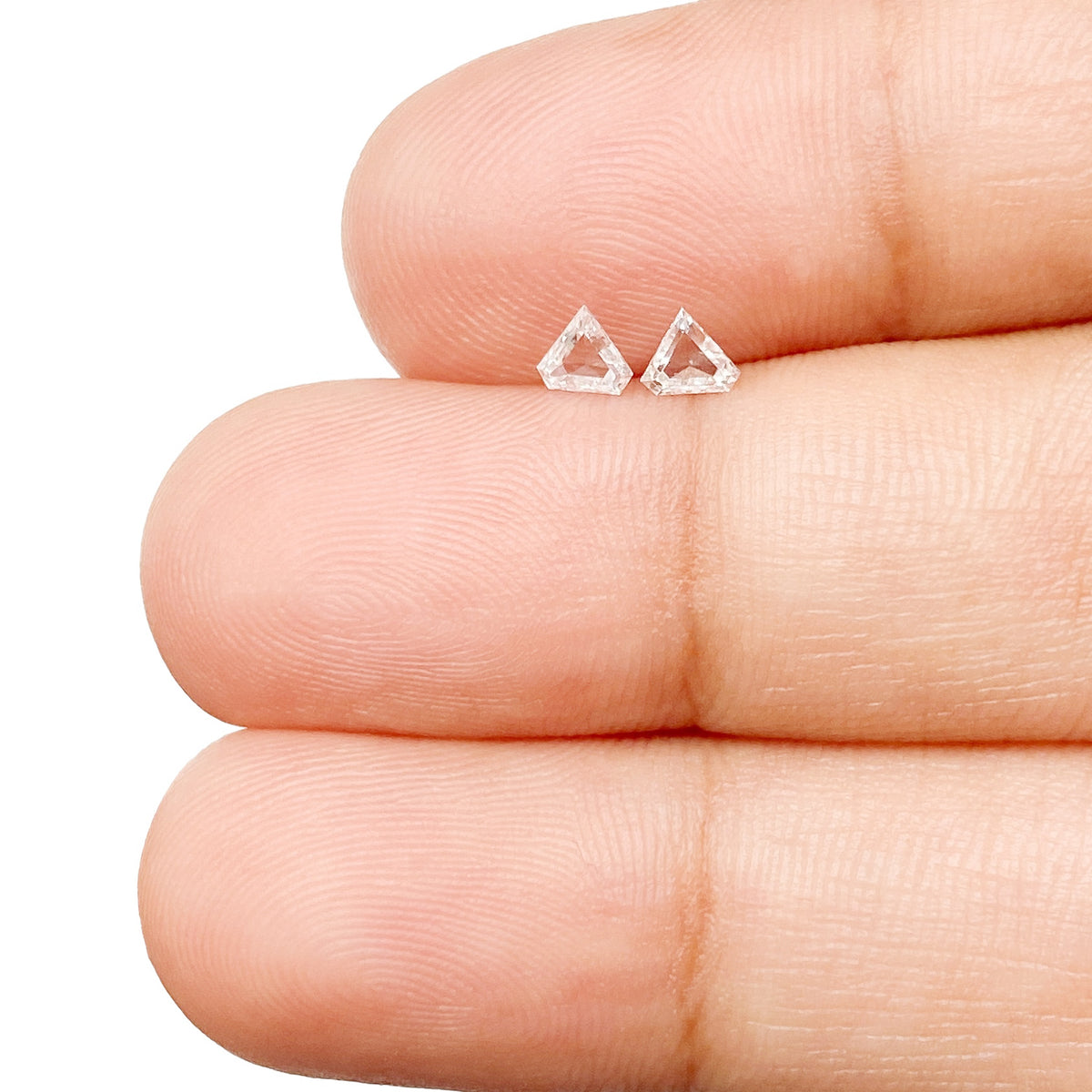 0.21cttw | F-G VS Shield Shape Step Cut Diamond Matched Pair - Modern Rustic Diamond