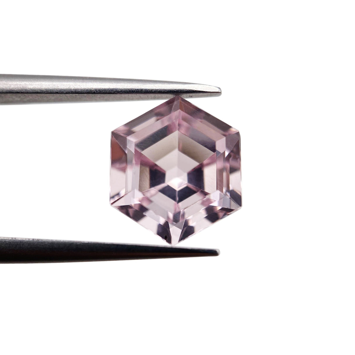2.10ct |  Hexagon Shape Step Cut Morganite - Modern Rustic Diamond
