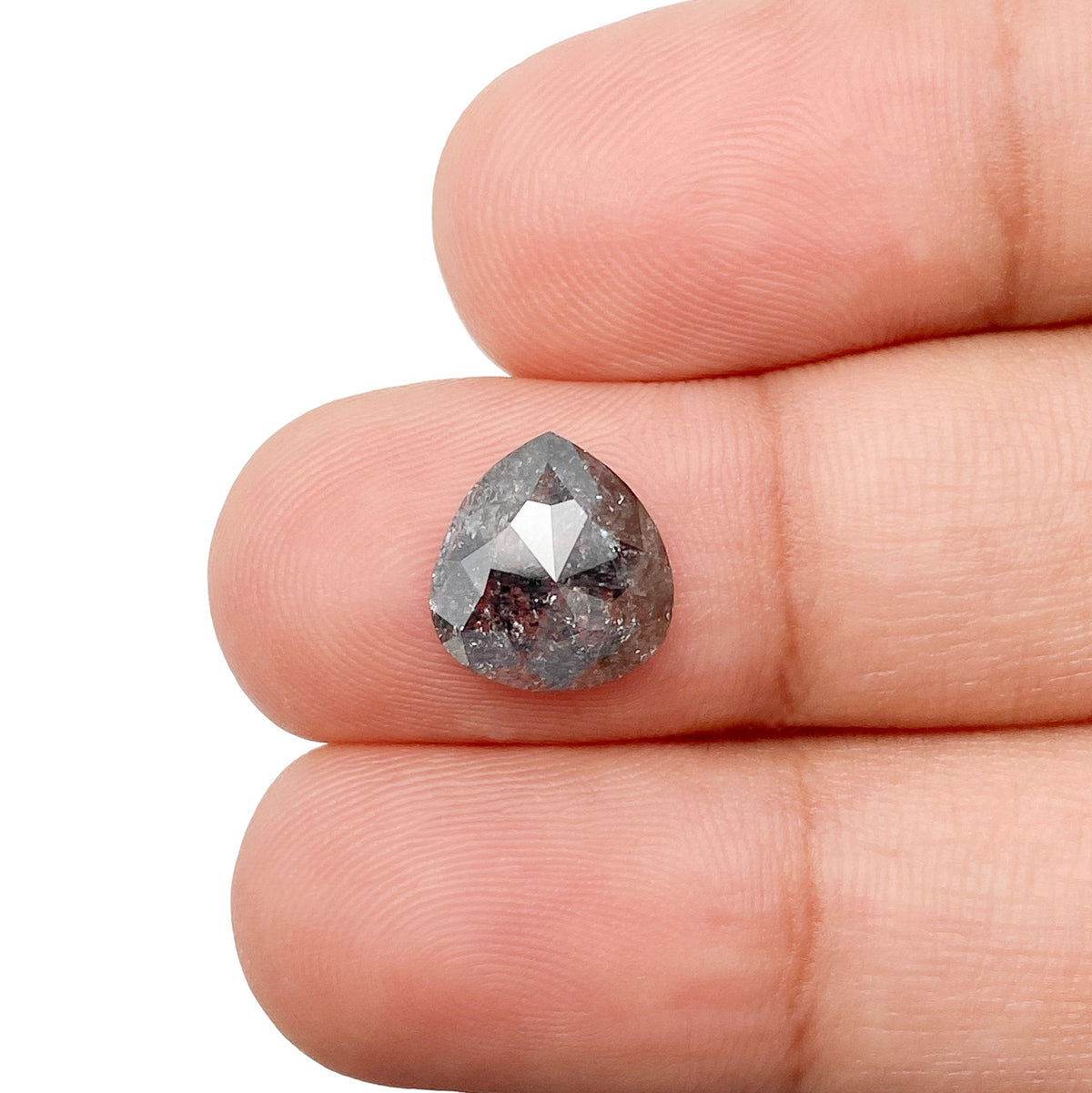 2.10ct | Rustic Pear Shape Rose Cut Diamond - Modern Rustic Diamond