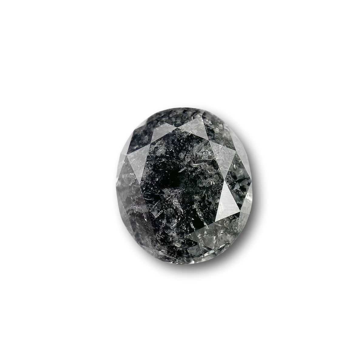 2.12ct | Salt & Pepper Oval Shape Brilliant Cut Diamond - Modern Rustic Diamond