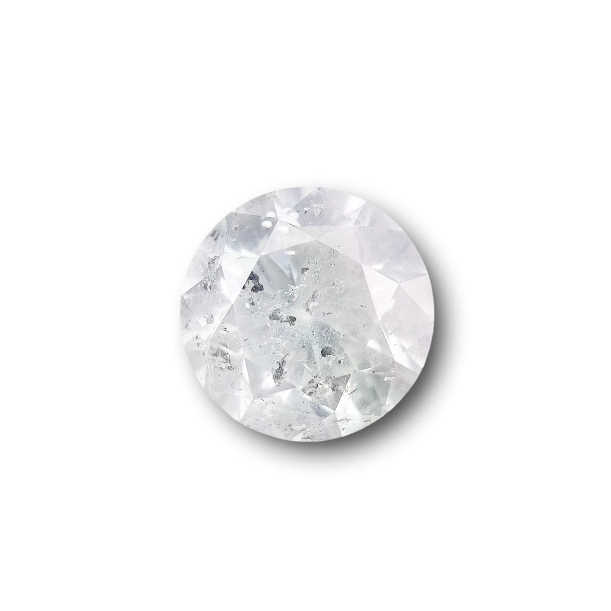 2.13ct | Salt & Pepper Round Shape Brilliant Cut Diamond - Modern Rustic Diamond