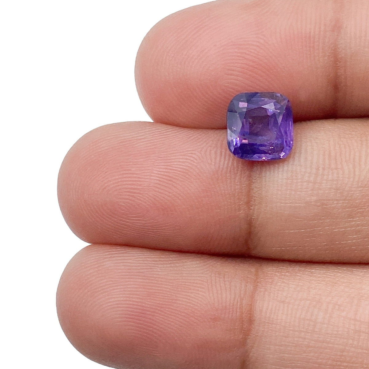 2.15ct | Brilliant Cut Cushion Shape Purple Silky Sapphire-Modern Rustic Diamond