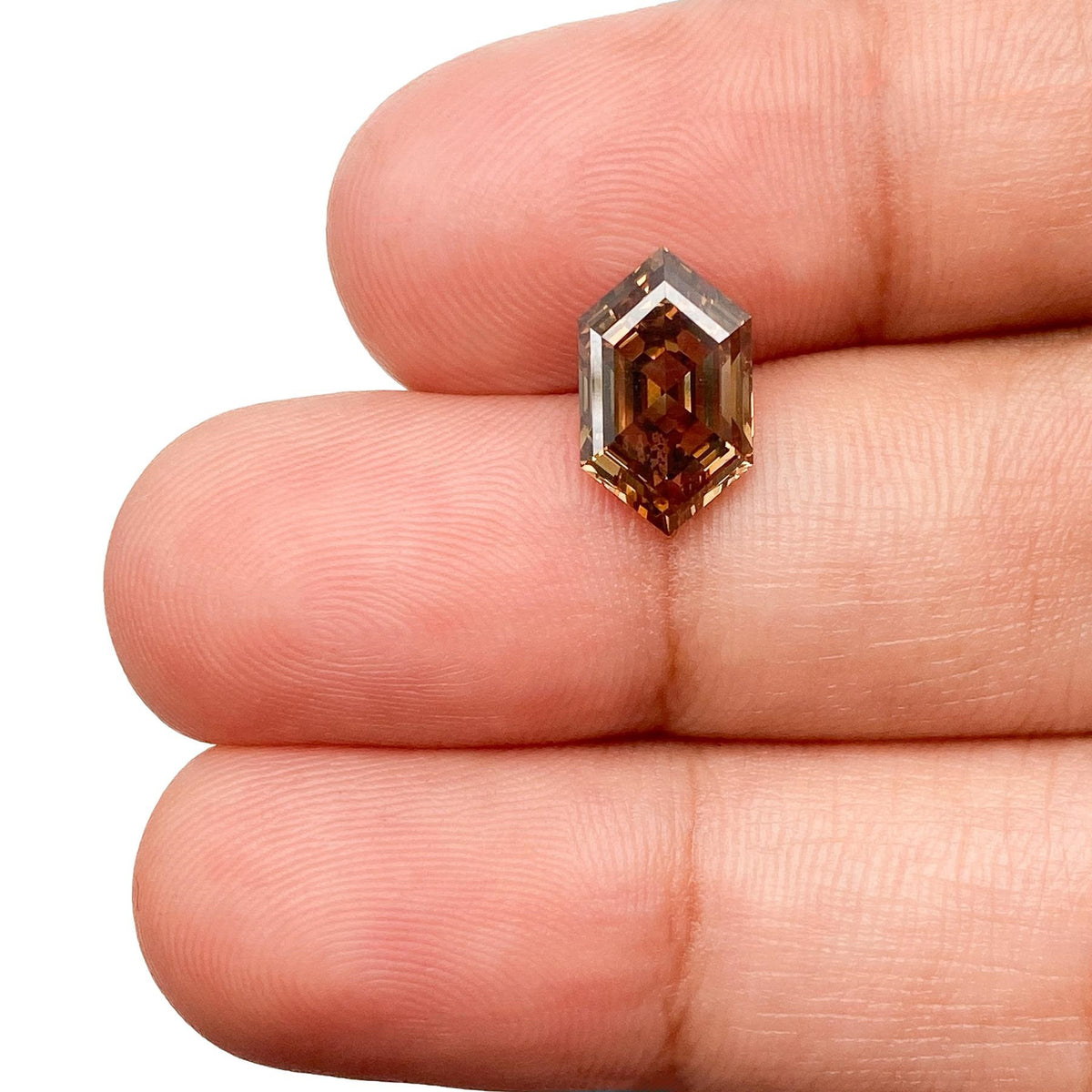 2.06ct | Fancy Dark Orangy Brown VS2 Hexagon Shape Step Cut Diamond (GIA) - Modern Rustic Diamond