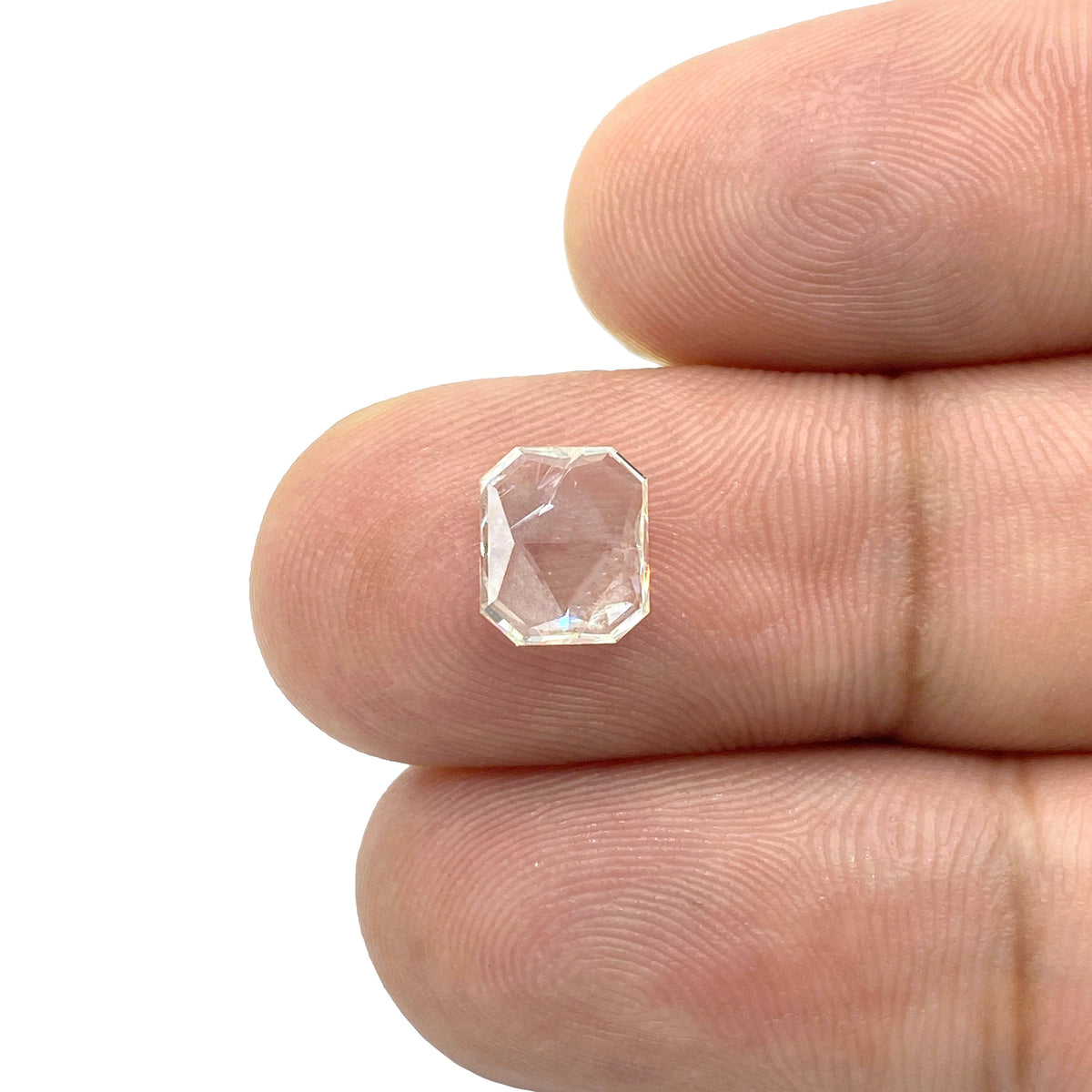 0.91ct | J/I1 Emerald Cut Shape Rose Cut Diamond - Modern Rustic Diamond