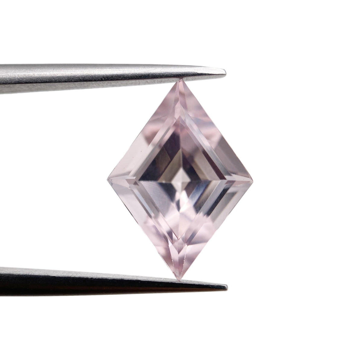 2.17ct |  Lozenge Shape Step Cut Morganite - Modern Rustic Diamond