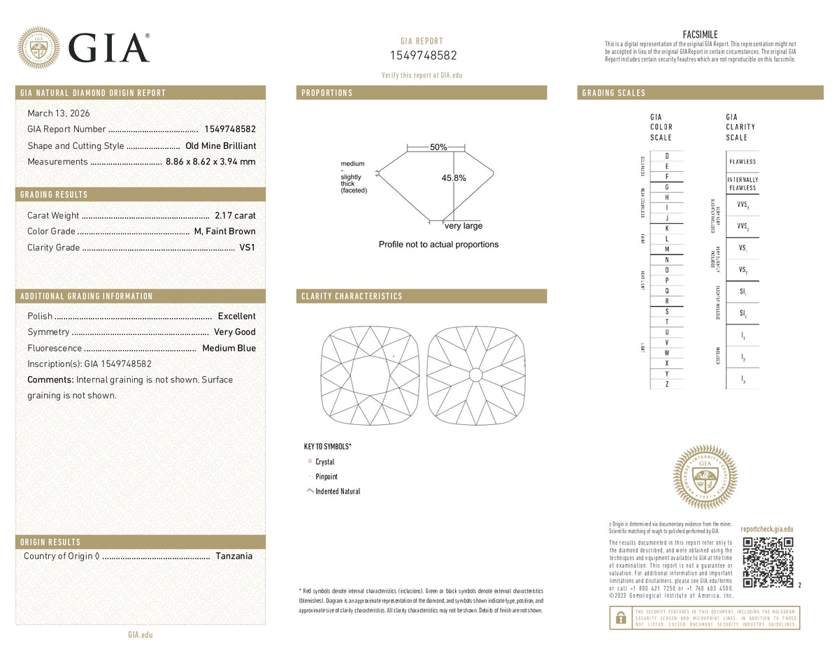 2.17ct | M/VS1 Cushion Shape Old Mine Cut Diamond (GIA) - Modern Rustic Diamond