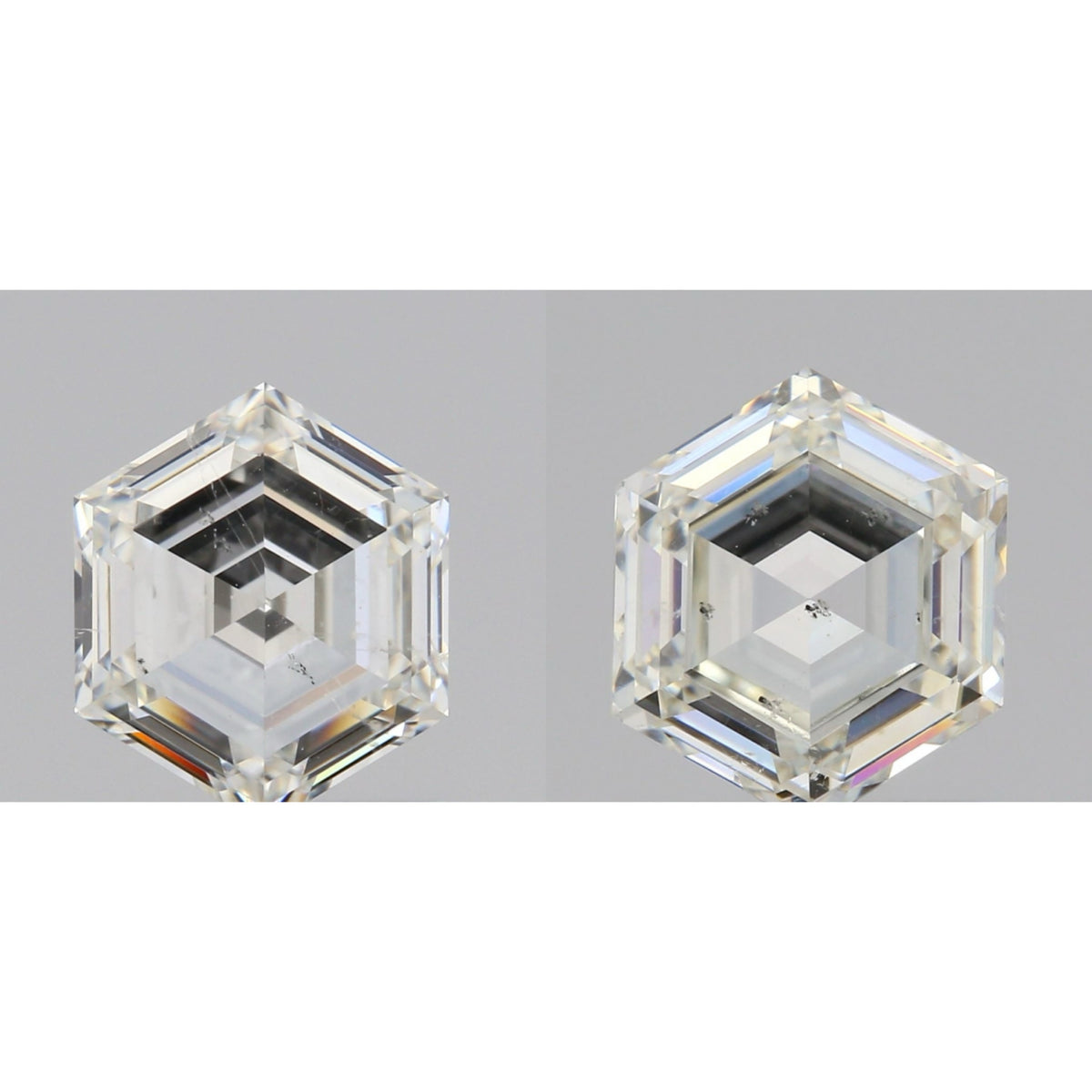 2.17cttw | G-H VS1-SI1 Hexagon Shape Step Cut Diamond Matched Pair - Modern Rustic Diamond
