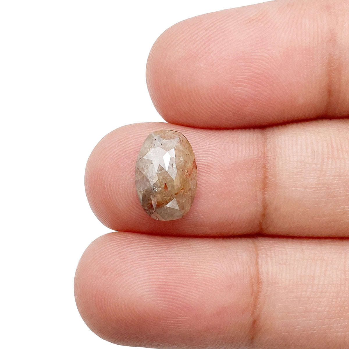 2.19ct | Salt & Pepper Oval Shape Rose Cut Diamond - Modern Rustic Diamond