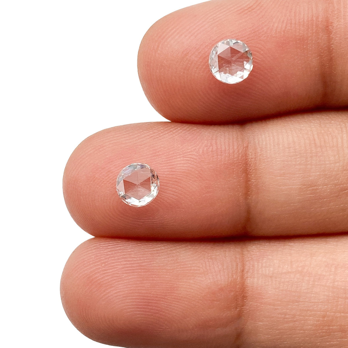 0.76cttw | G VS2 Round Shape Rose Cut Diamond Matched Pair