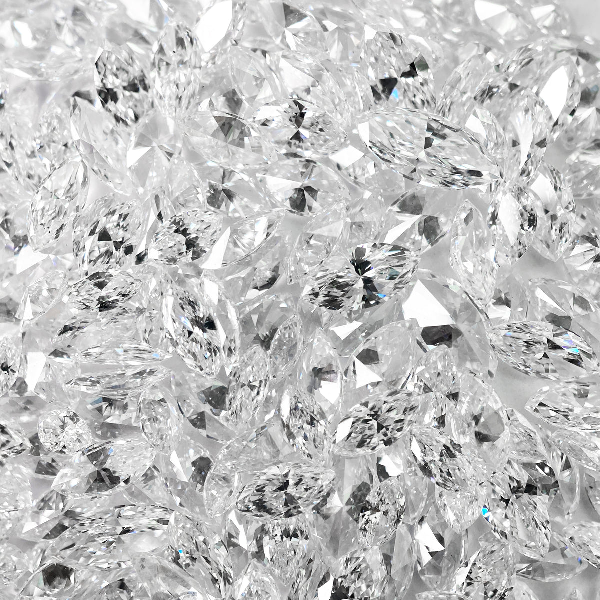 White Diamond Marquise Shape Melee