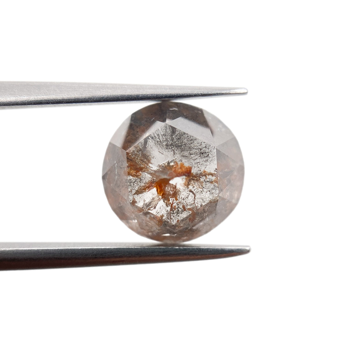 2.20ct | Salt & Pepper Round Shape Rose Cut Diamond - Modern Rustic Diamond