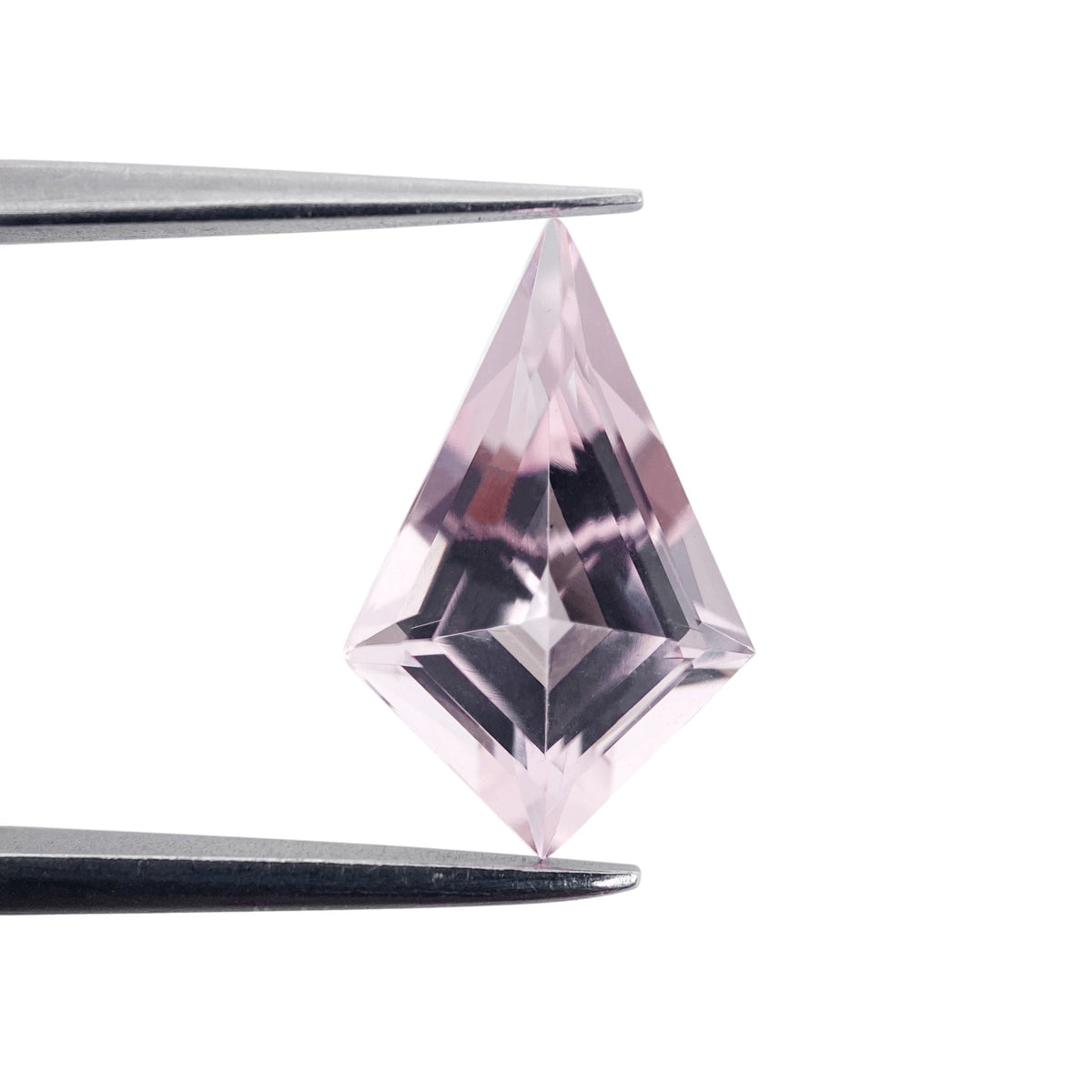 2.21ct |  Kite Shape Step Cut Morganite - Modern Rustic Diamond