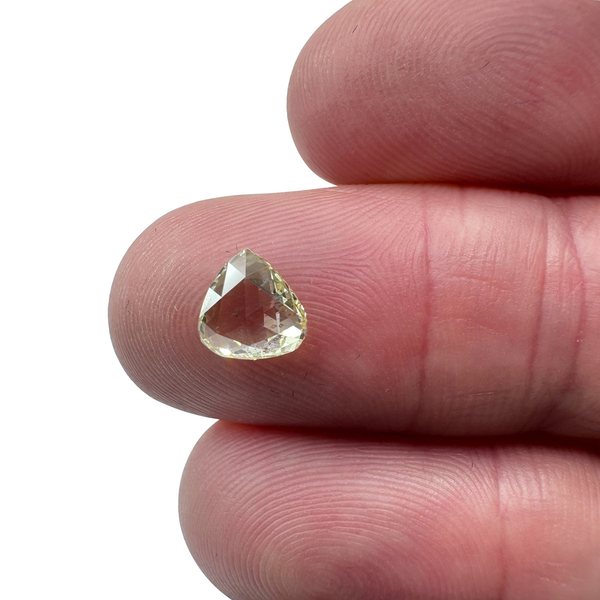0.97ct | Fancy Light Yellow  Pear Shape Rose Cut Diamond (GIA) - Modern Rustic Diamond