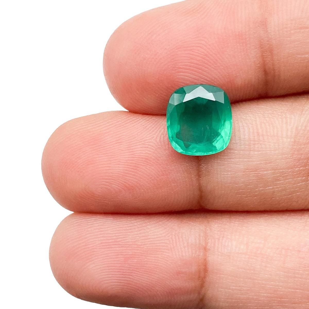 2.25ct | Brilliant Cut Cushion Shape Brazil Emerald - Modern Rustic Diamond
