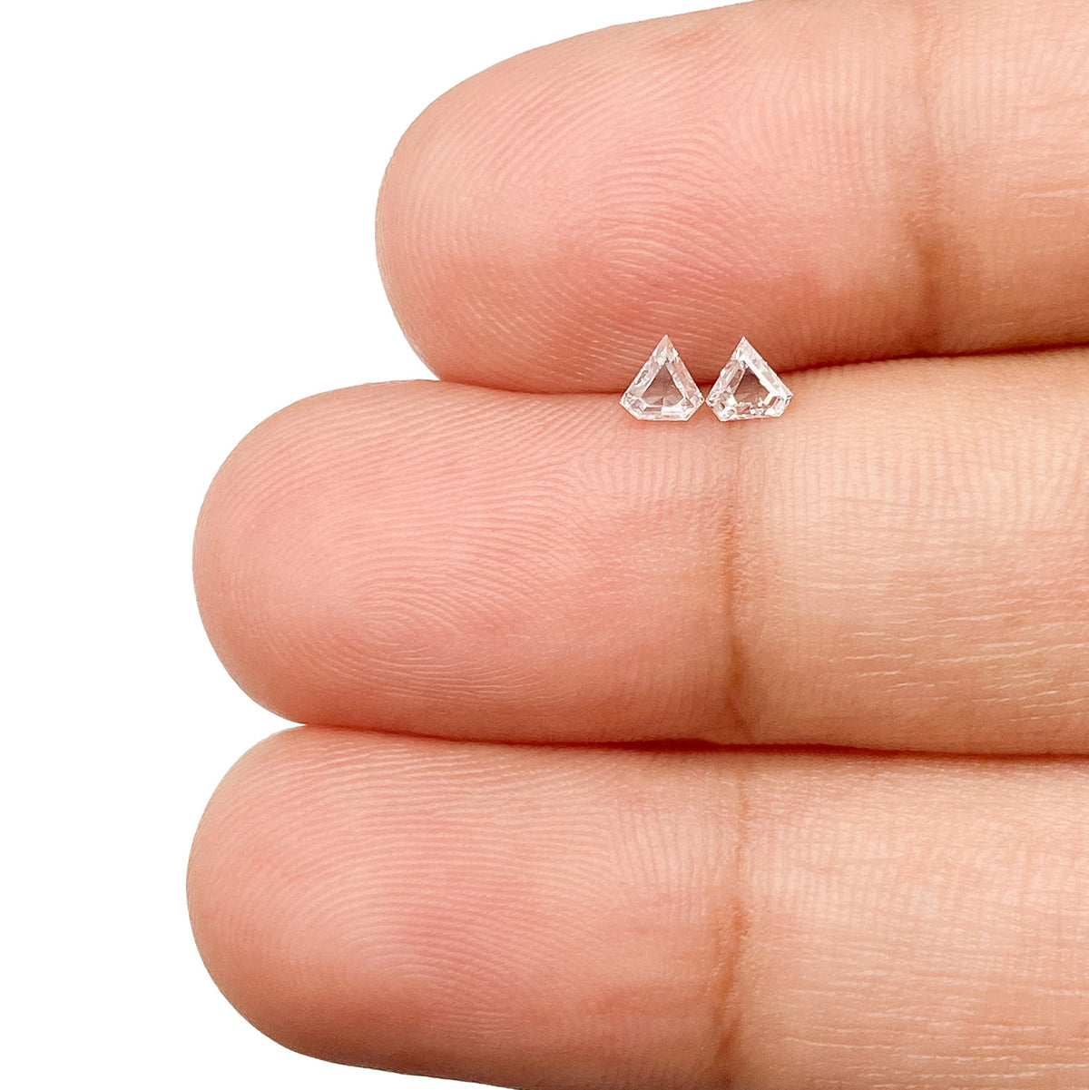 0.19cttw | G-H VS Shield Shape Step Cut Diamond Matched Pair - Modern Rustic Diamond