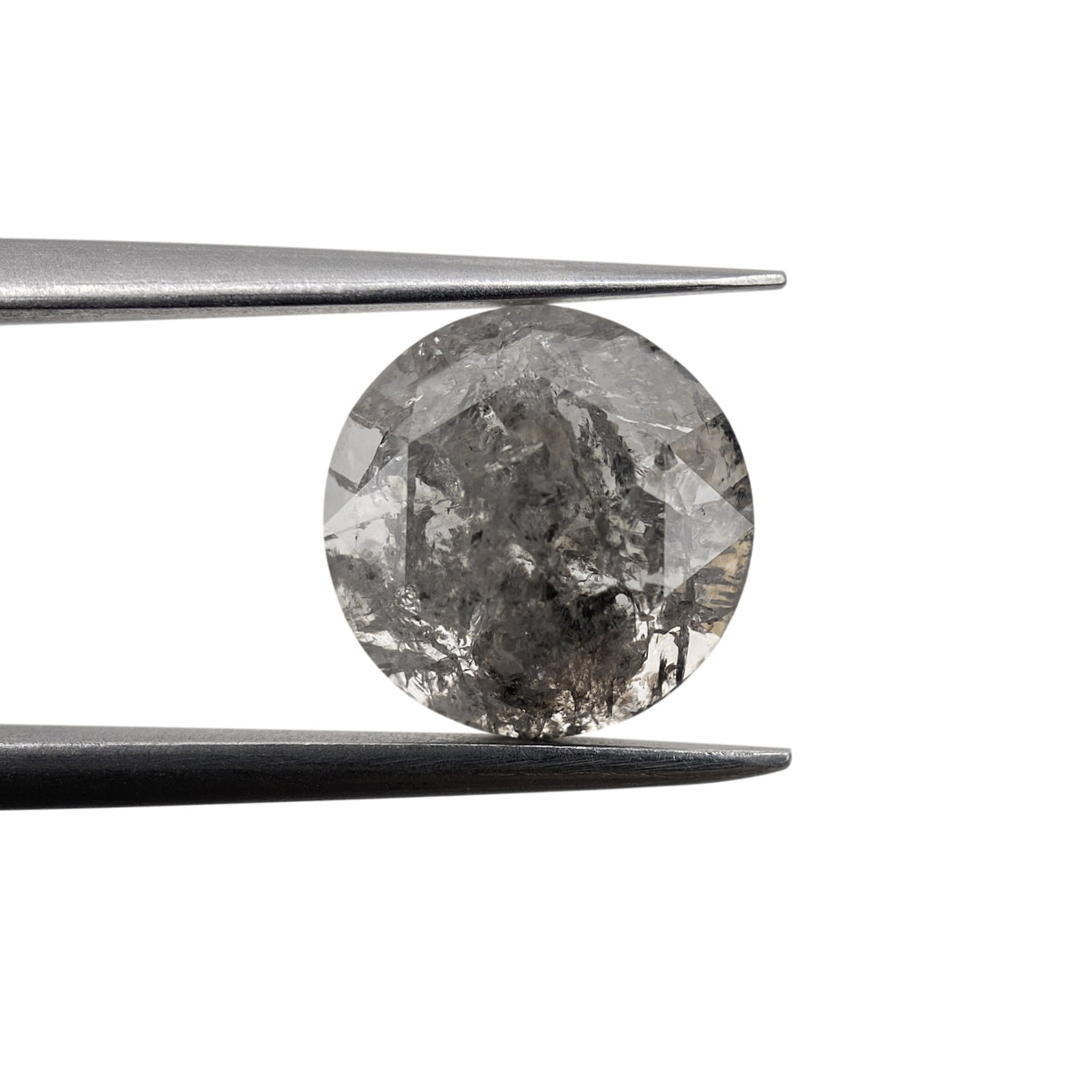 2.27ct | Salt & Pepper Round Shape Rose Cut Diamond - Modern Rustic Diamond