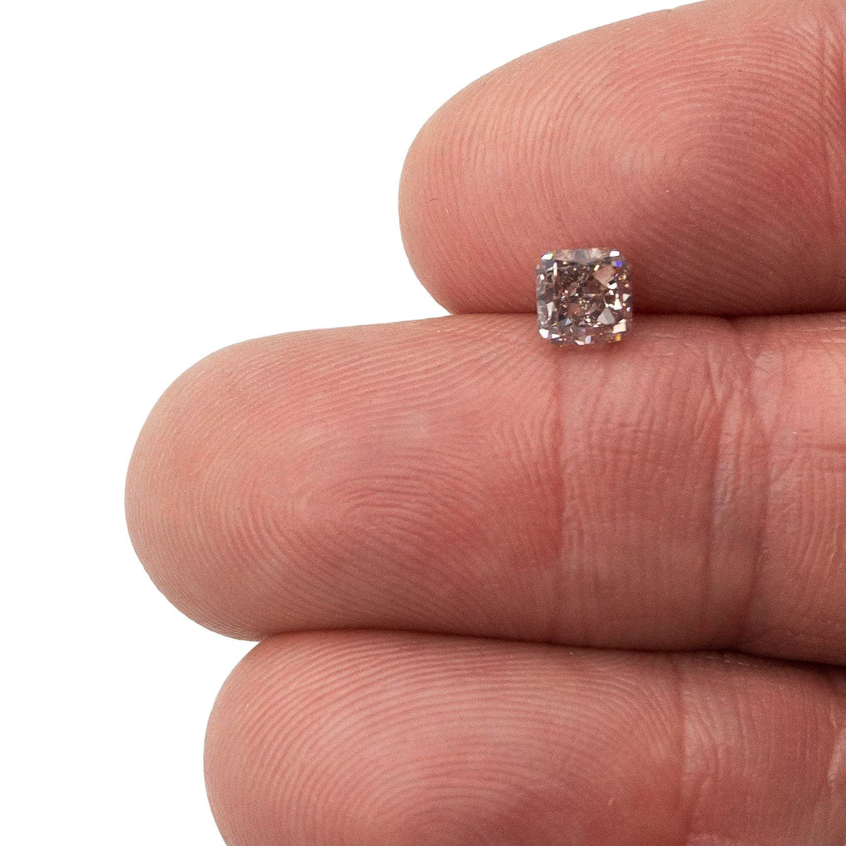 0.83ct | VS2 Fancy Brownish Pink Cushion Shape Brilliant Cut Diamond