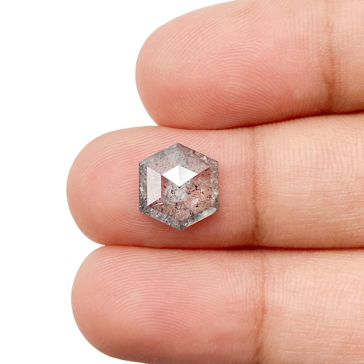 2.28ct | Rustic Hexagon Shape Rose Cut Diamond - Modern Rustic Diamond
