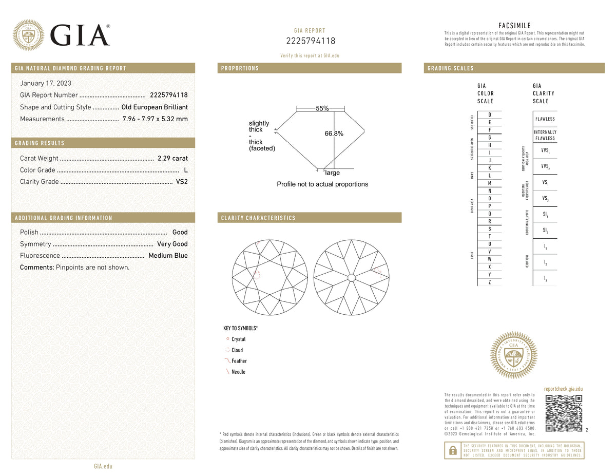 2.29ct | L/VS2 Round Shape Old European Cut Diamond (GIA) - Modern Rustic Diamond