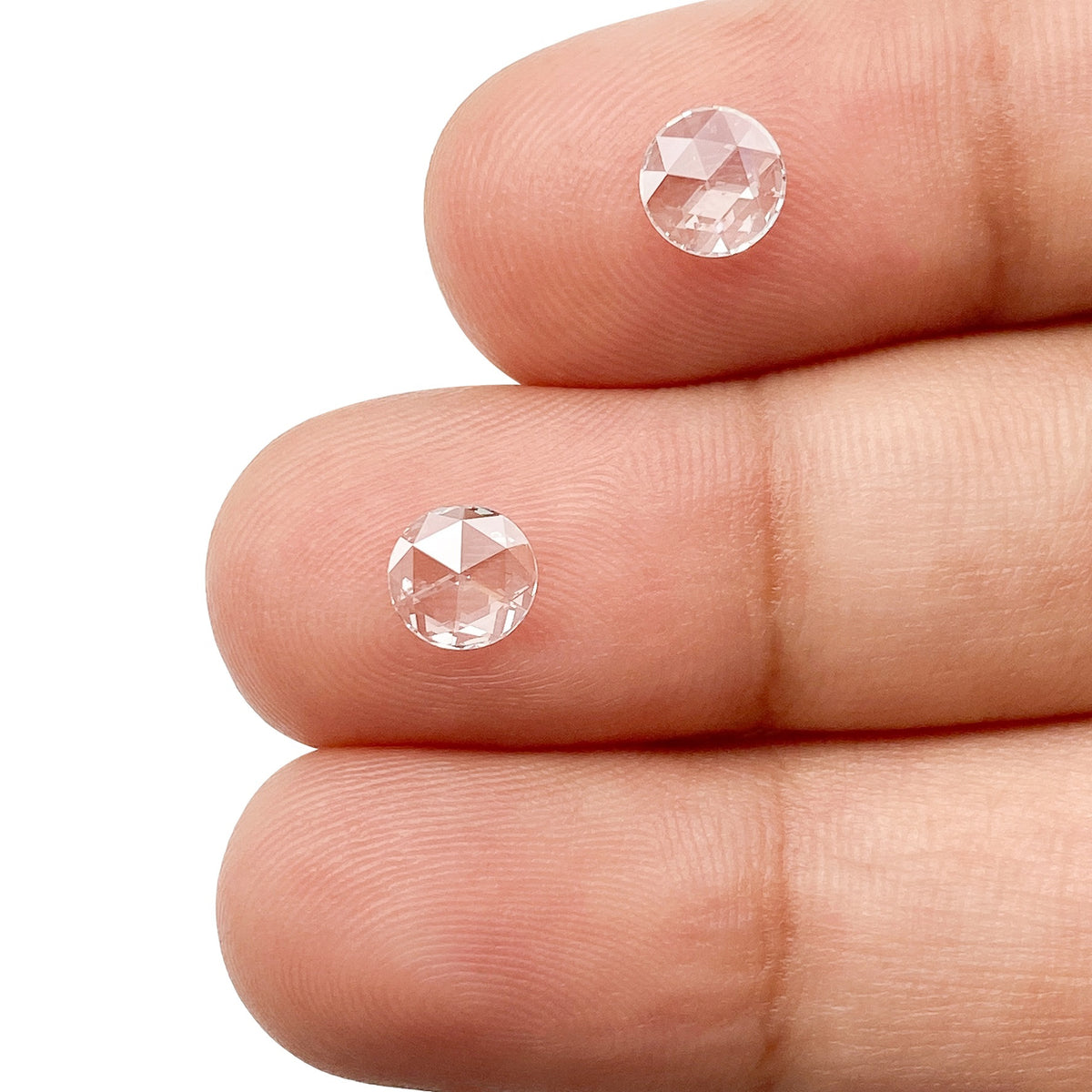0.52cttw | H SI1-SI2 Round Shape Rose Cut Diamond Matched Pair