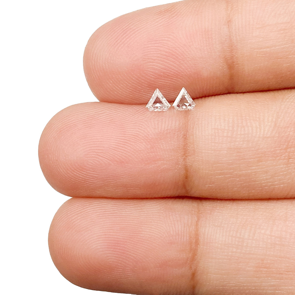 0.15cttw | G-H VS Shield Shape Step Cut Diamond Matched Pair - Modern Rustic Diamond
