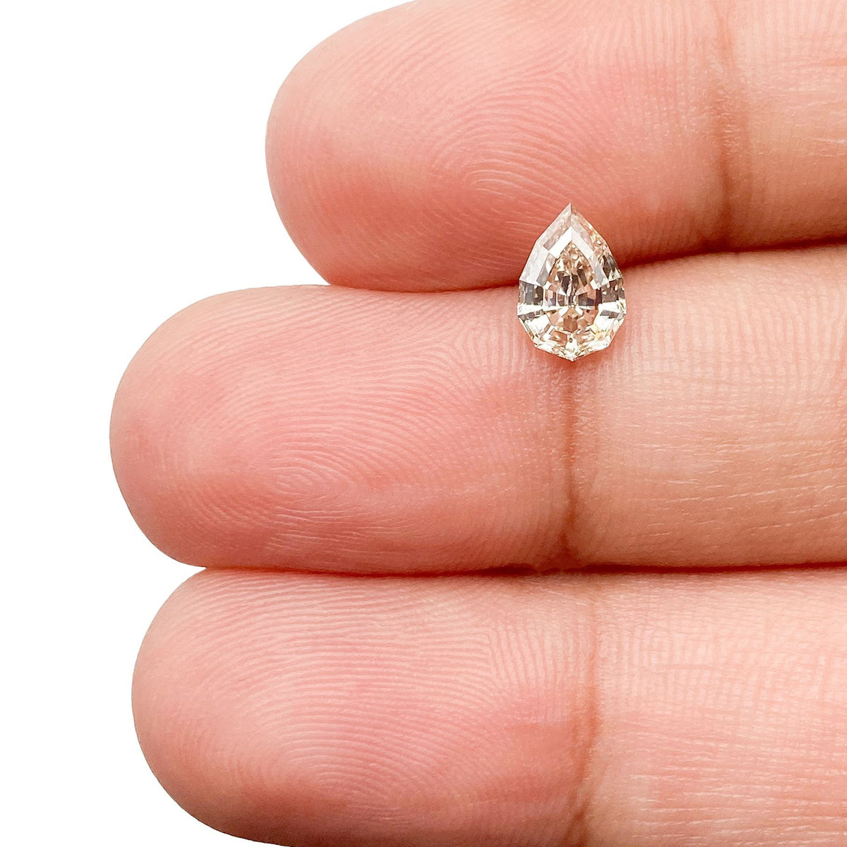 0.71ct | S-T/VS1 Pear Shape Step Cut Diamond (GIA) - Modern Rustic Diamond