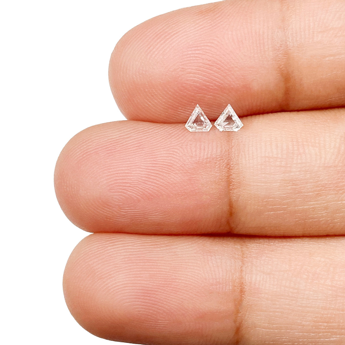 0.16cttw | E-F VS Shield Shape Step Cut Diamond Matched Pair