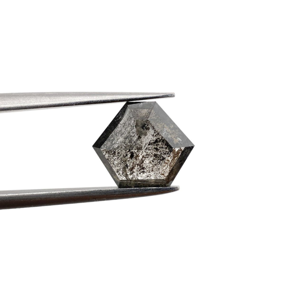 2.33ct | Salt & Pepper Shield Shape Rose Cut Diamond - Modern Rustic Diamond