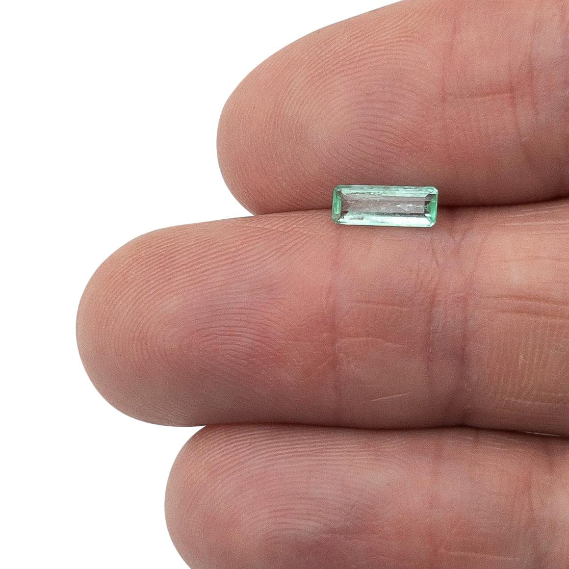 0.45ct | Step Cut Long Emerald Shape Muzo Origin Emerald