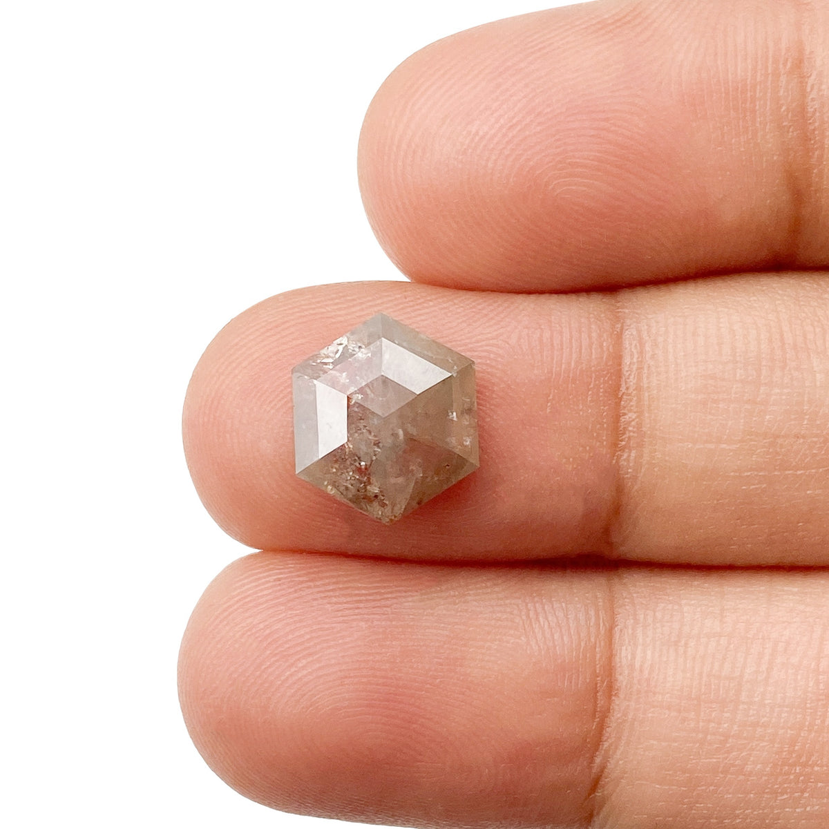 2.38ct | Rustic  Hexagon Shape Rose Cut Diamond - Modern Rustic Diamond