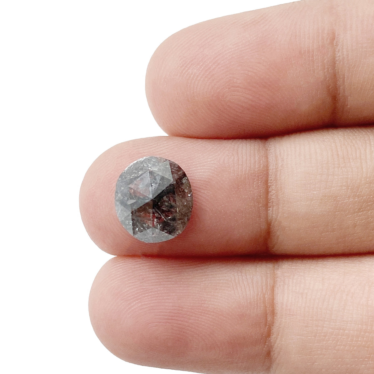 2.38ct | Salt & Pepper Oval Shape Rose Cut Diamond - Modern Rustic Diamond