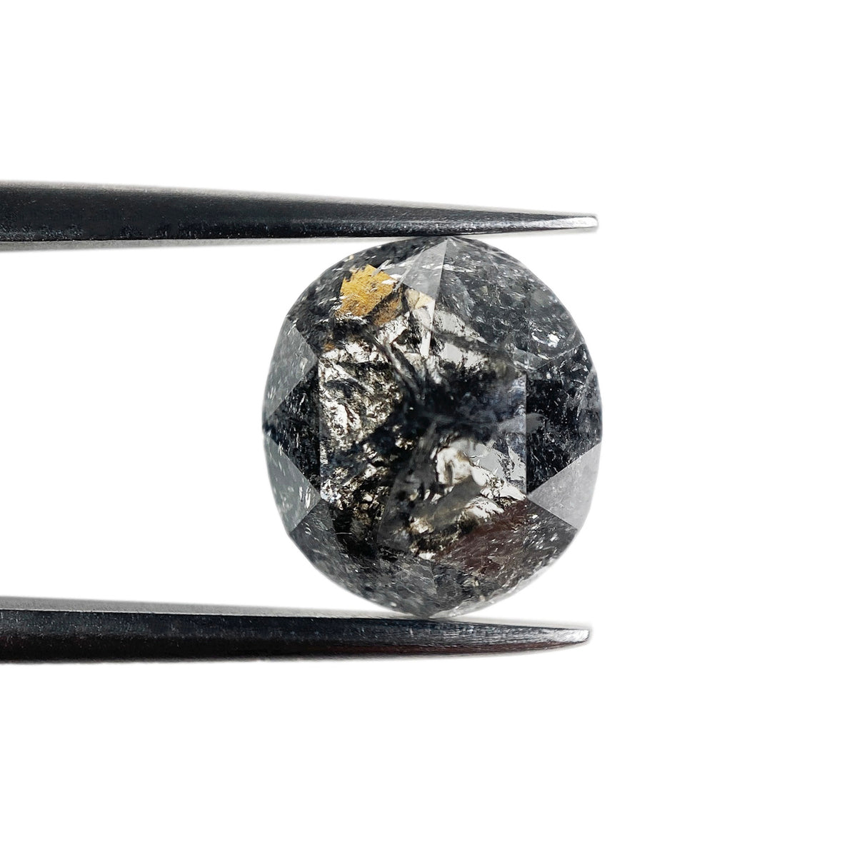 2.38ct | Salt & Pepper Oval Shape Rose Cut Diamond - Modern Rustic Diamond