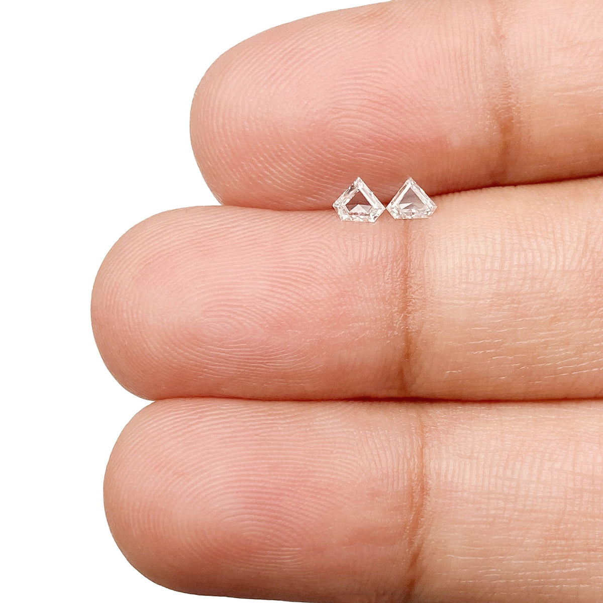 0.17cttw | G-H VS Shield Shape Step Cut Diamond Matched Pair - Modern Rustic Diamond