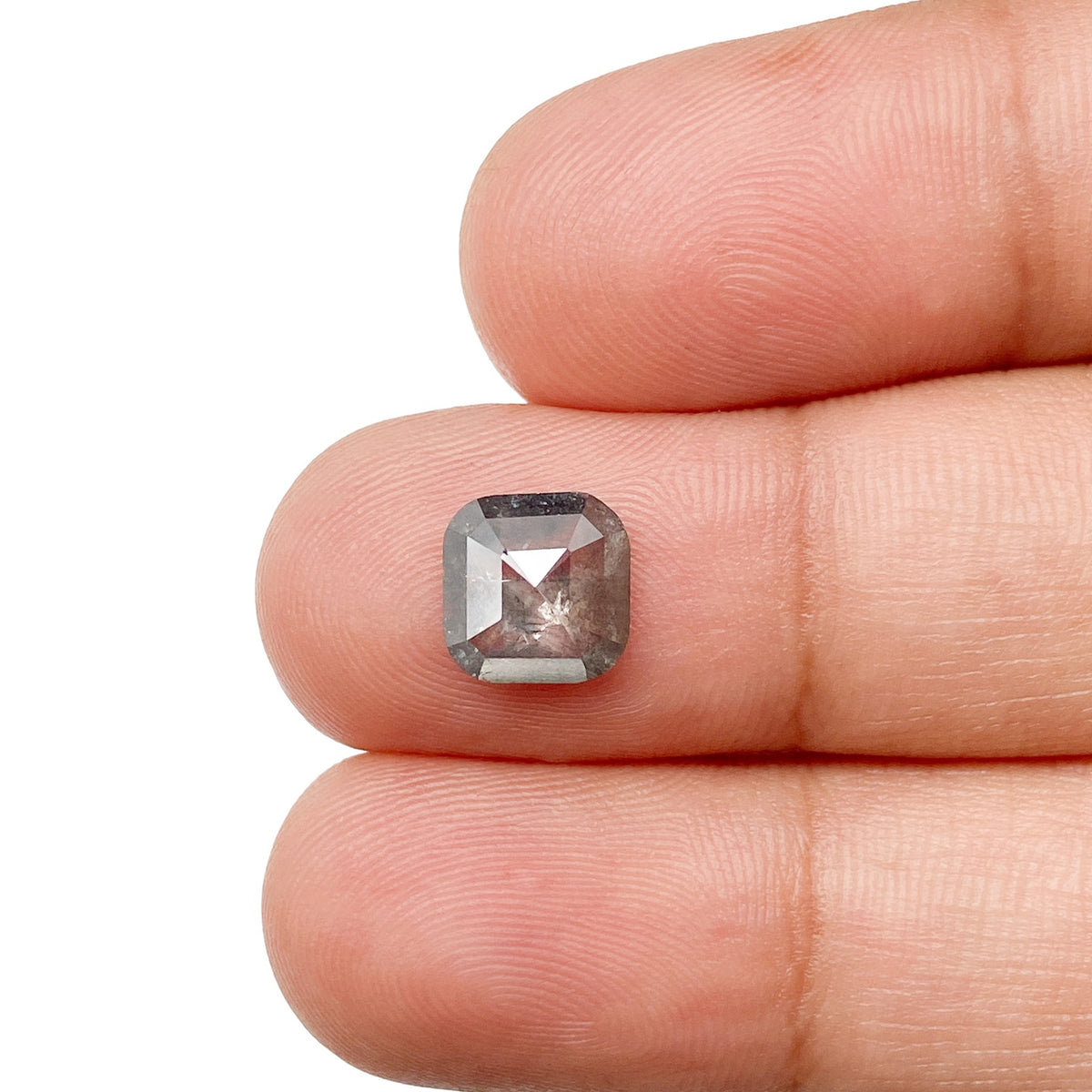 1.43ct | Salt & Pepper Cushion Shape Rose Cut Diamond