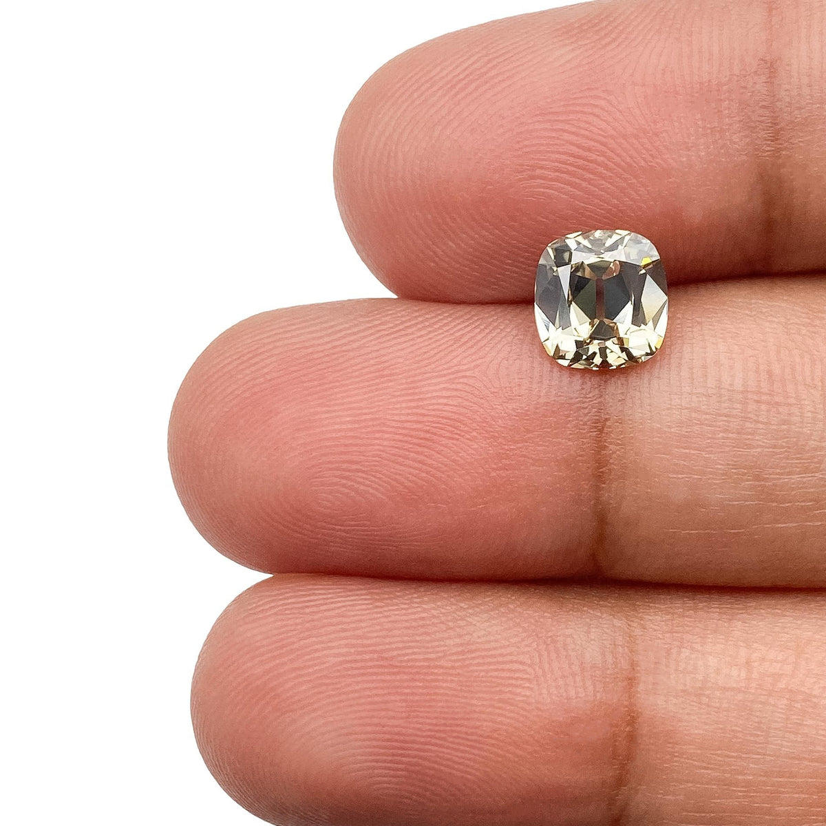 1.07ct | Fancy Light Brownish Yellow VS1 Cushion Shape Old Mine Cut Diamond (GIA) - Modern Rustic Diamond