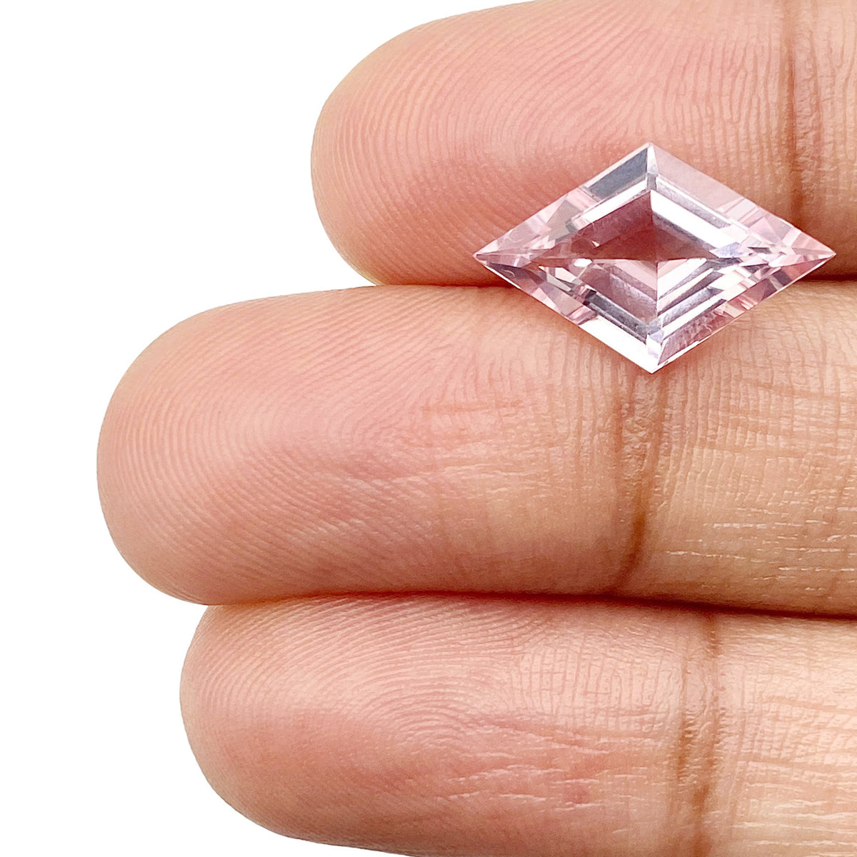 2.41ct |  Lozenge Shape Step Cut Morganite - Modern Rustic Diamond