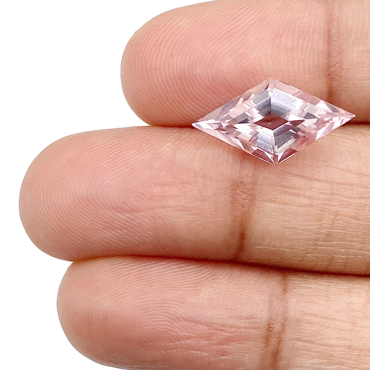 2.43ct |  Lozenge Shape Step Cut Morganite - Modern Rustic Diamond