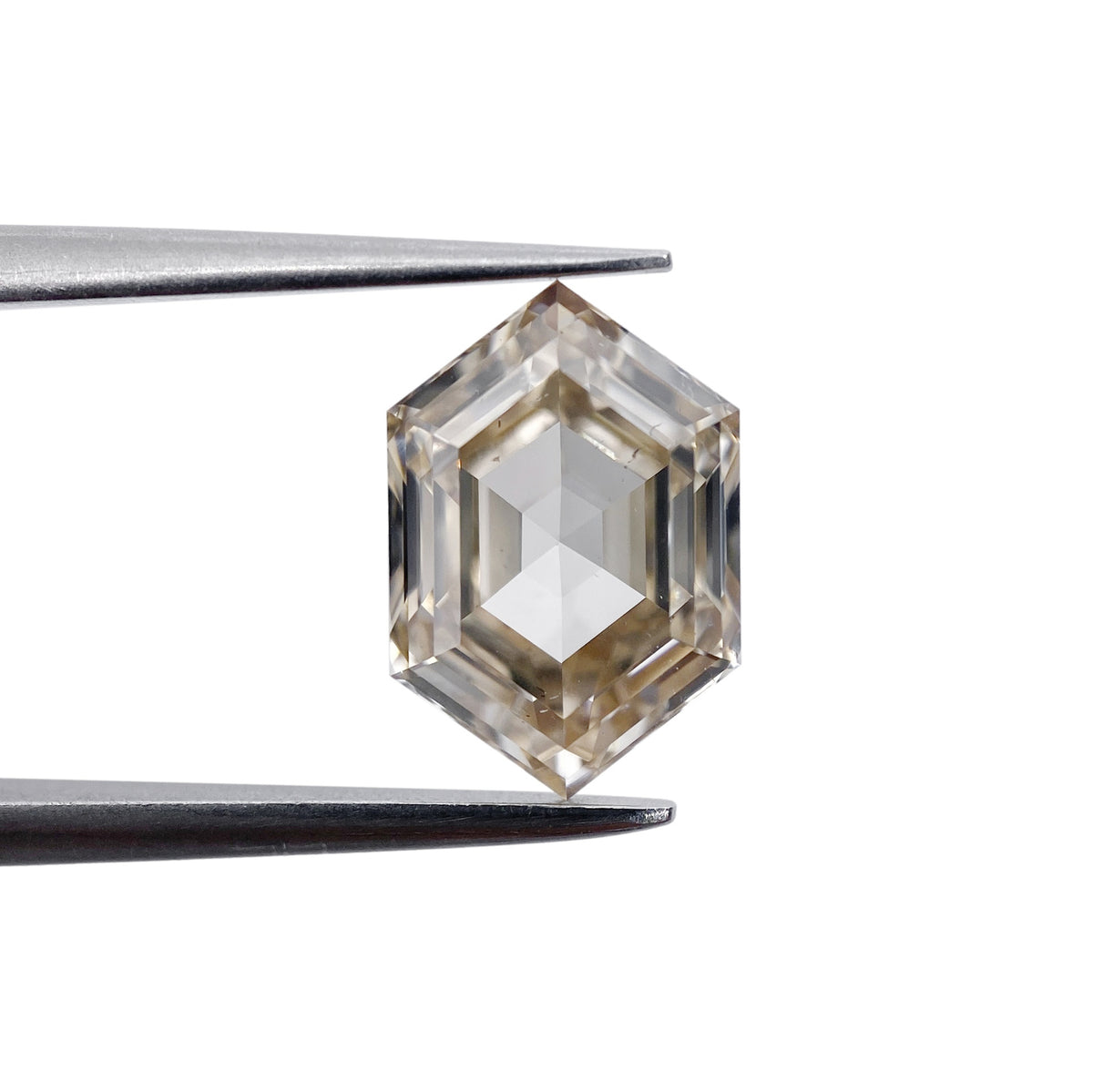2.45ct | Champagne VS Hexagon Shape Step Cut Diamond - Modern Rustic Diamond