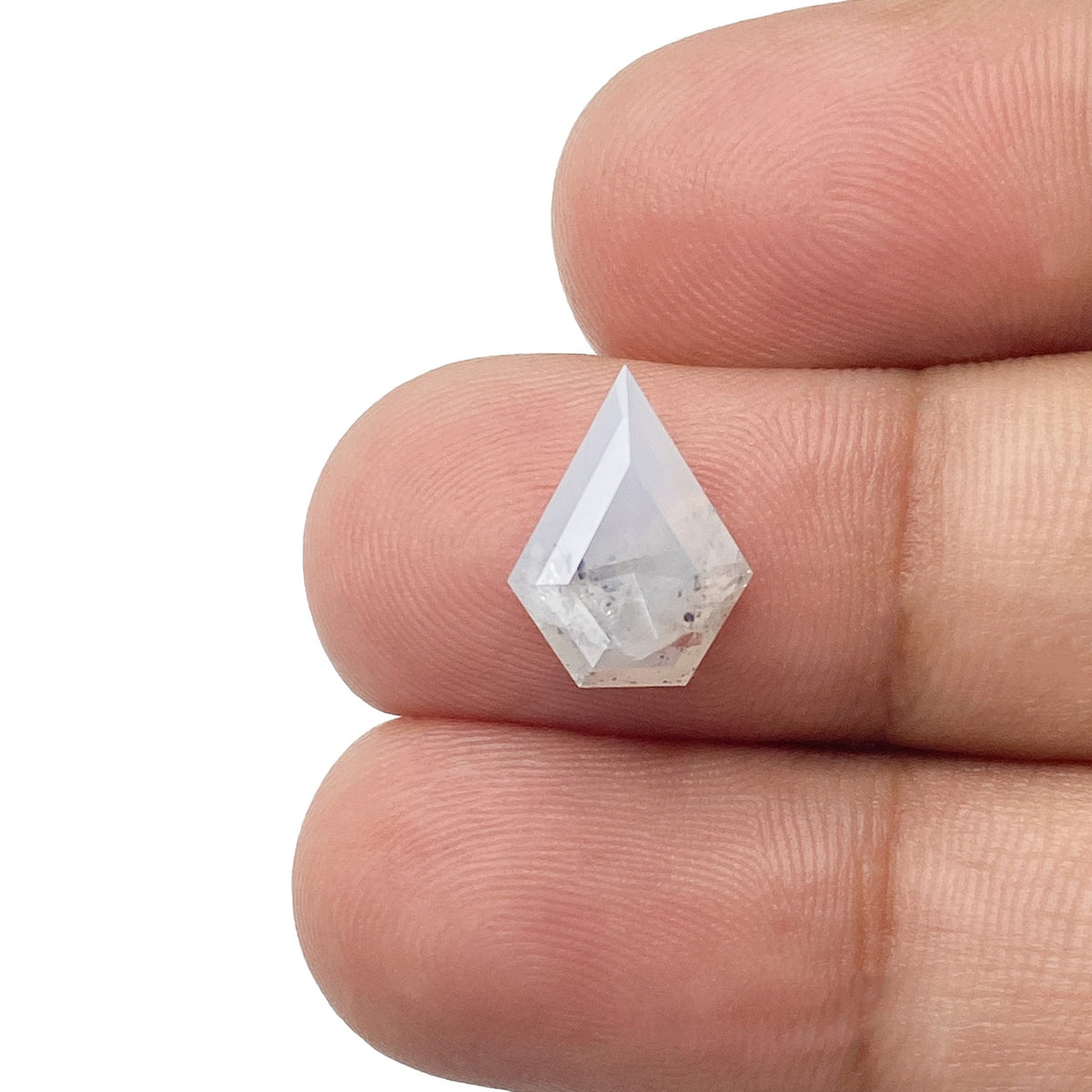 2.45ct | Salt & Pepper Shield Shape Rose Cut Diamond - Modern Rustic Diamond