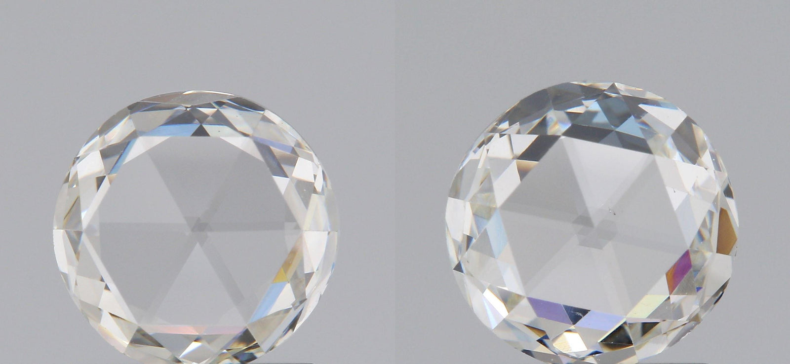 2.45cttw | I VVS2-VS1 Round Shape Rose Cut Diamond Matched Pair - Modern Rustic Diamond