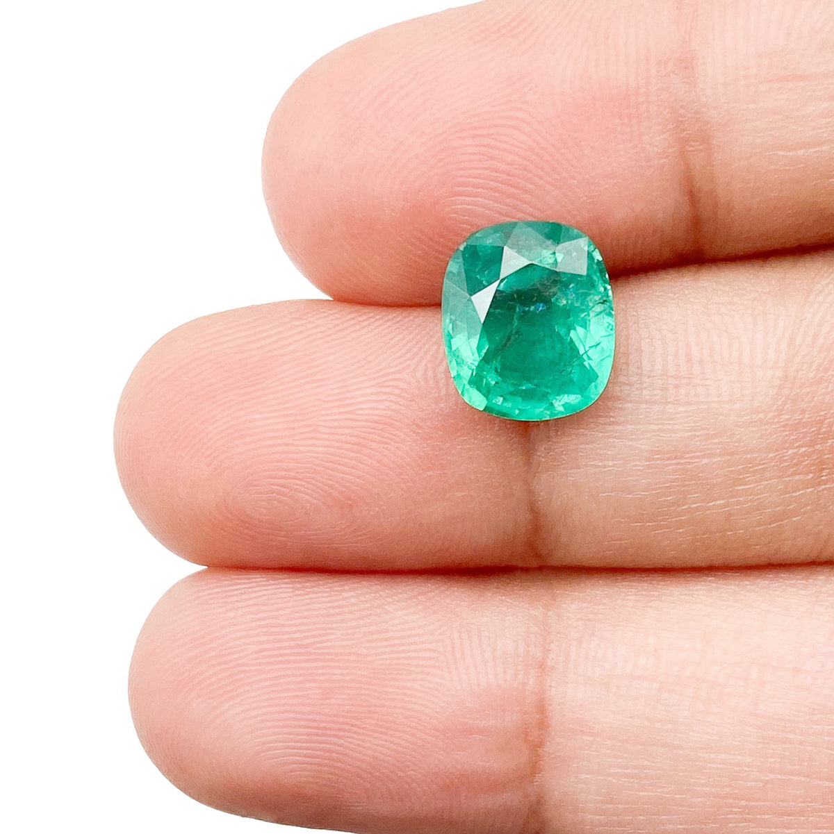 2.46ct | Brilliant Cut Cushion Shape Brazil Emerald - Modern Rustic Diamond