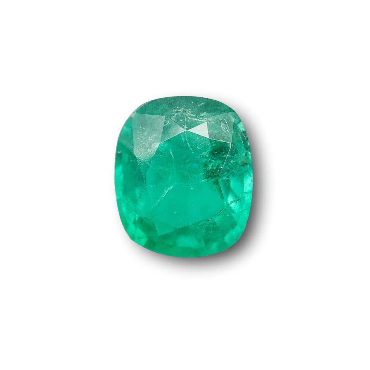 2.46ct | Brilliant Cut Cushion Shape Brazil Emerald - Modern Rustic Diamond